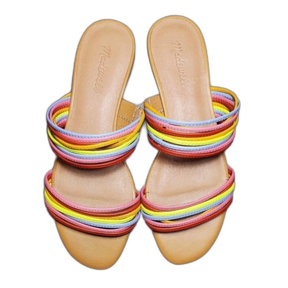 Madewell The Meg Rainbow Slides Sandals Sz 8 NWOT
